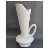 MCM white pottery  ceramic pitcher - as is