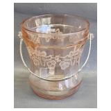 vintage Fostoria pink depression glass ice bucket