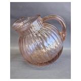 vintage Hazel-Atlas pink depression glass pitcher