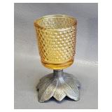 vintage Homco amber glass votive candle holder