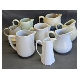 assorted vintage ceramic pitchers & creamers-as is