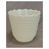 Fire-King Hobnail milk glass planter