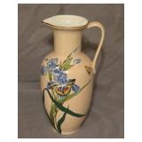 hand-painted butterfly iris pitcher vase