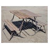 Convertible, collapsible picnic table set