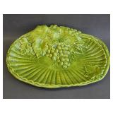 vintage green ceramic serving plate