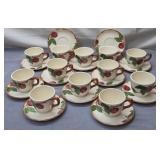 vintage Franciscan Apple pattern cups and saucers