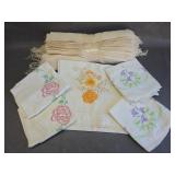 vintage embroidered linens-tablecloth, pillowcases