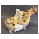 Vintage Signed Tom Schoolcraft Cowboy Sculpture