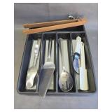 Kitchen Utensils in Rubbermaid Tray