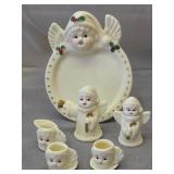 bisque porcelain angels mini tea set