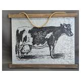 rustic farmhouse cow wall sign