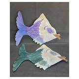 folk art metal fish wall decor