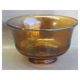 heavy amber glass pedestal bowl