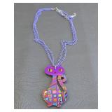 Acrylic Patchwork Cute Cat Necklace