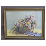 vintage framed floral print