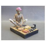 handmade terracotta clay figurine Indian cobbler