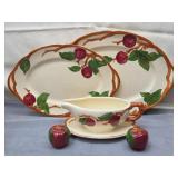 vintage Franciscan Apple Platters, Gravy Boat, S&P