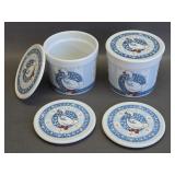 vintage mini ceramic goose canisters w/lids