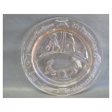 vintage pink glass divided child's plate