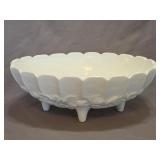 white milk glass footed fruit bowl