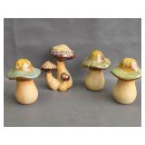 handcrafted ceramic garden mushroom statues