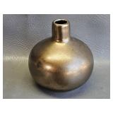 matte brushed bronze finish ceramic bud vase