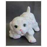 vintage white ceramic dog figurine