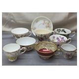 Assorted Teacups & Saucer