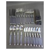 vintage Lucite flatware set & steak knives