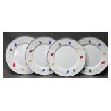 Golden Rabbit II enamelware Christmas light plates
