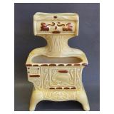 Vtg Ceramic Footed Stove Wall Pocket Planter