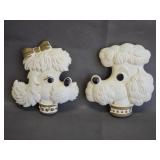 1970's Miller Studio Chalkware Poodles Wall Plaque
