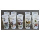 vintage California Gold Rush frosted glasses