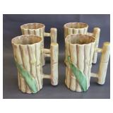 Bamboo pattern ceramic mugs