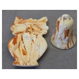 Montana Clay owl dish & bell swirl pottery