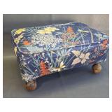 Vintage botanical print footstool-as is