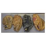 vintage leather baseball gloves