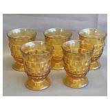 Vintage Indiana Amber Whitehall Cubist Glasses