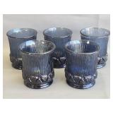 Vintage MCM Fostoria Sorrento Blue Rock Glasses
