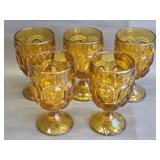Vintage L.E.Smith Amber Moon and Stars Goblets
