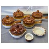 Glazed Ceramic Soup Bowls w/ Lids