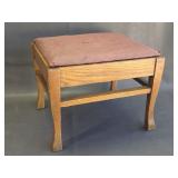 antique wooden footstool - as is