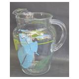 vintage MCM leaf design glass pitcher