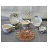 Mismatched Tea Cups & Saucers