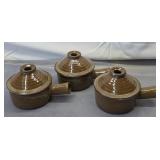 vintage French onion soup stoneware handled bowls
