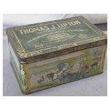 antique Thomas J. Lipton tea tin