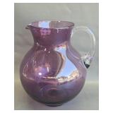 vintage amethyst purple art glass pitcher