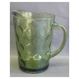 Hazel Atlas El Dorado Green Bubble Dot Pitcher