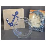 Ocean home decor & glass fish bowl