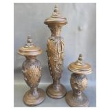 Three Home Interior Candleholders w/ Lids